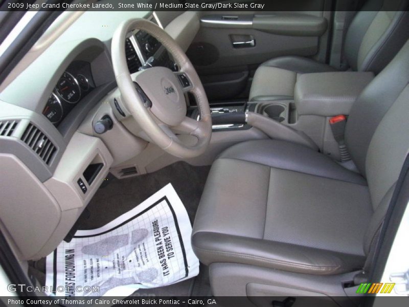 Stone White / Medium Slate Gray/Dark Slate Gray 2009 Jeep Grand Cherokee Laredo