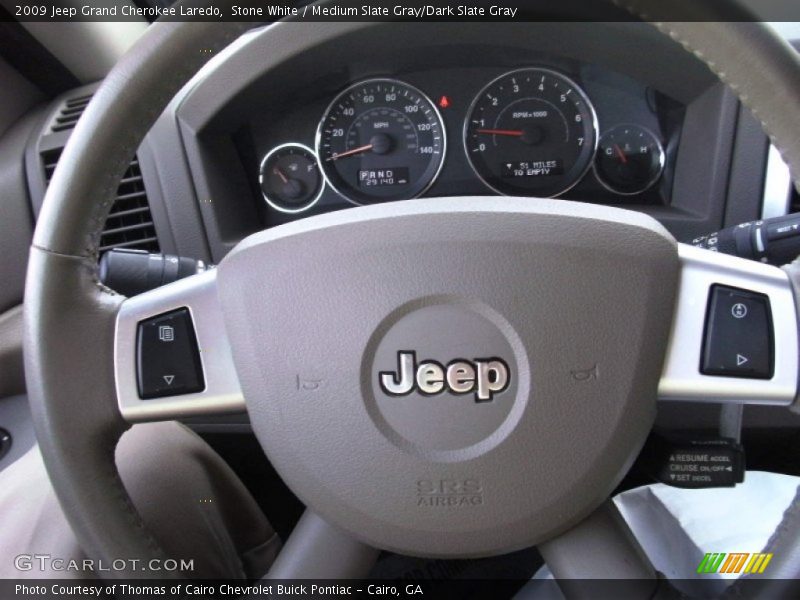 Stone White / Medium Slate Gray/Dark Slate Gray 2009 Jeep Grand Cherokee Laredo