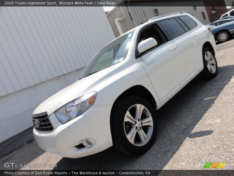 Blizzard White Pearl / Sand Beige 2008 Toyota Highlander Sport