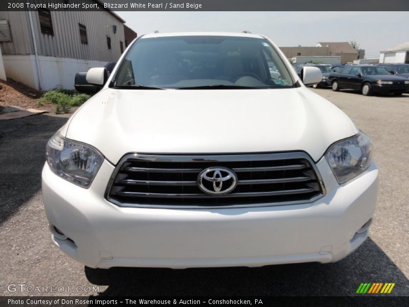 Blizzard White Pearl / Sand Beige 2008 Toyota Highlander Sport