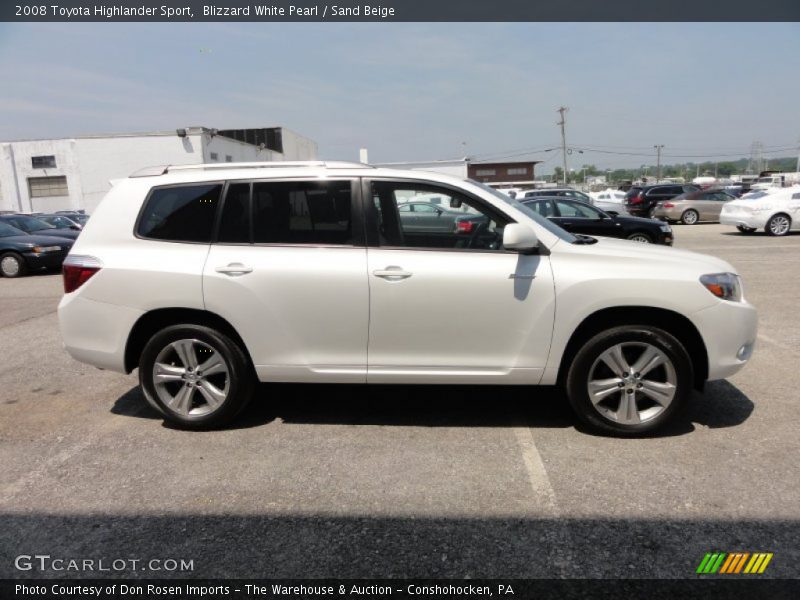 Blizzard White Pearl / Sand Beige 2008 Toyota Highlander Sport