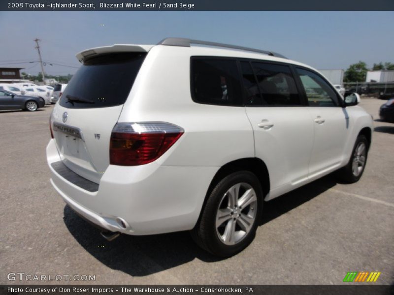 Blizzard White Pearl / Sand Beige 2008 Toyota Highlander Sport