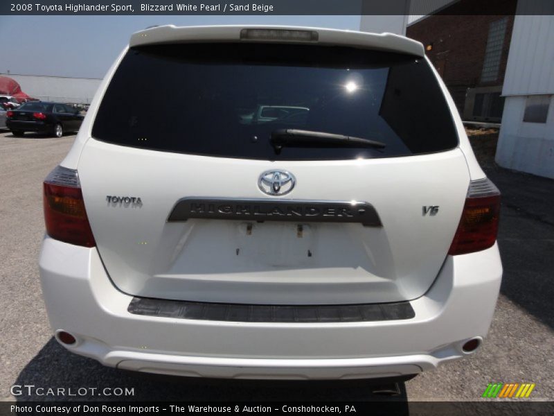 Blizzard White Pearl / Sand Beige 2008 Toyota Highlander Sport