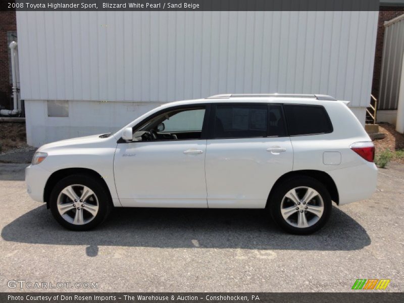 Blizzard White Pearl / Sand Beige 2008 Toyota Highlander Sport