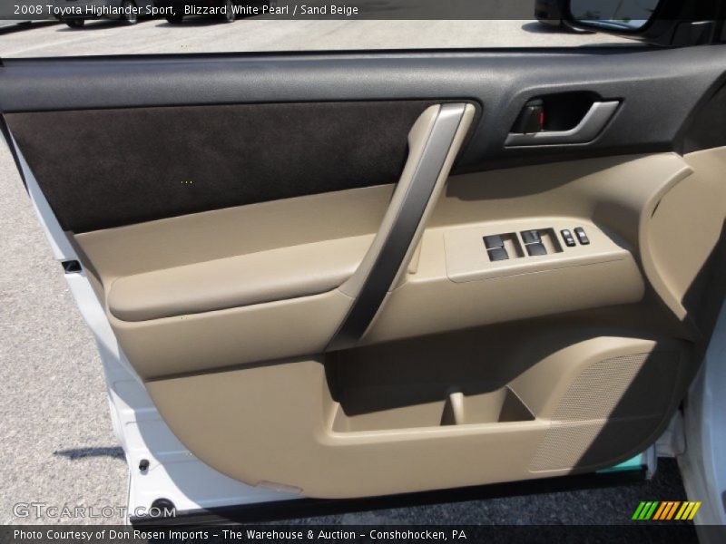 Blizzard White Pearl / Sand Beige 2008 Toyota Highlander Sport