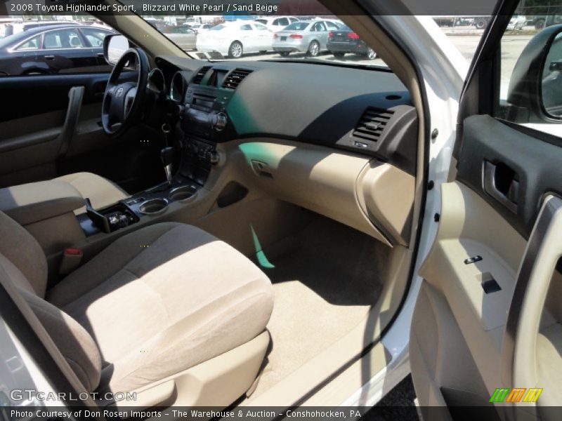 Blizzard White Pearl / Sand Beige 2008 Toyota Highlander Sport