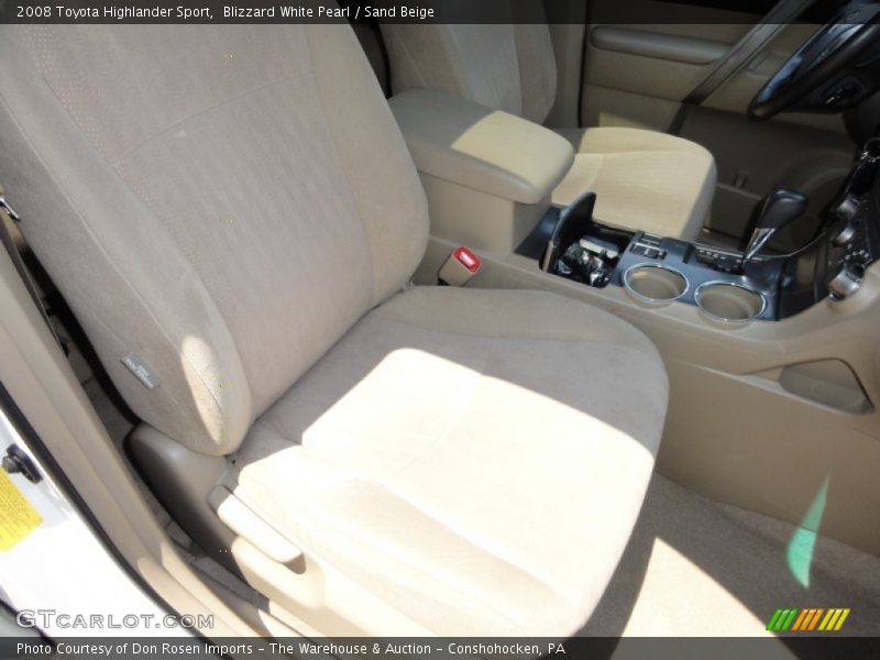 Blizzard White Pearl / Sand Beige 2008 Toyota Highlander Sport