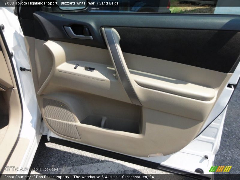 Blizzard White Pearl / Sand Beige 2008 Toyota Highlander Sport