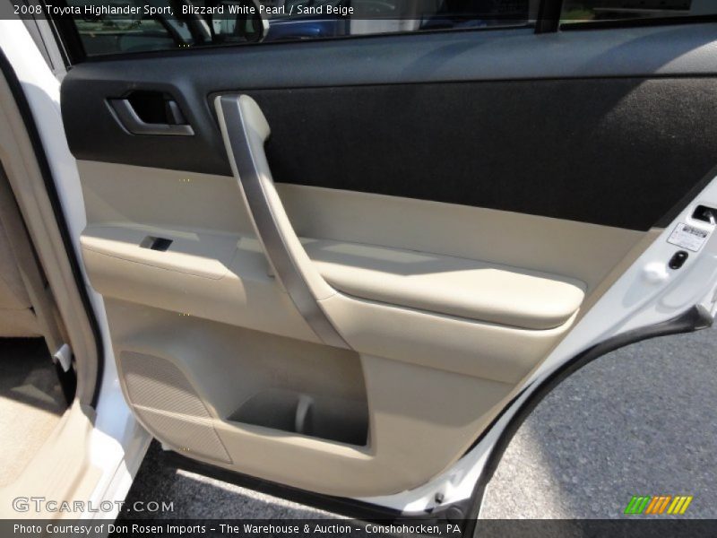 Blizzard White Pearl / Sand Beige 2008 Toyota Highlander Sport