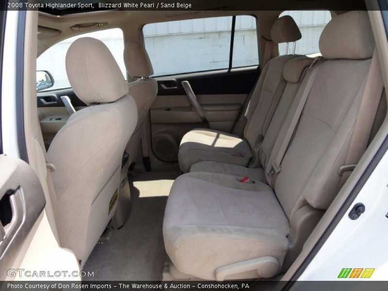 Blizzard White Pearl / Sand Beige 2008 Toyota Highlander Sport