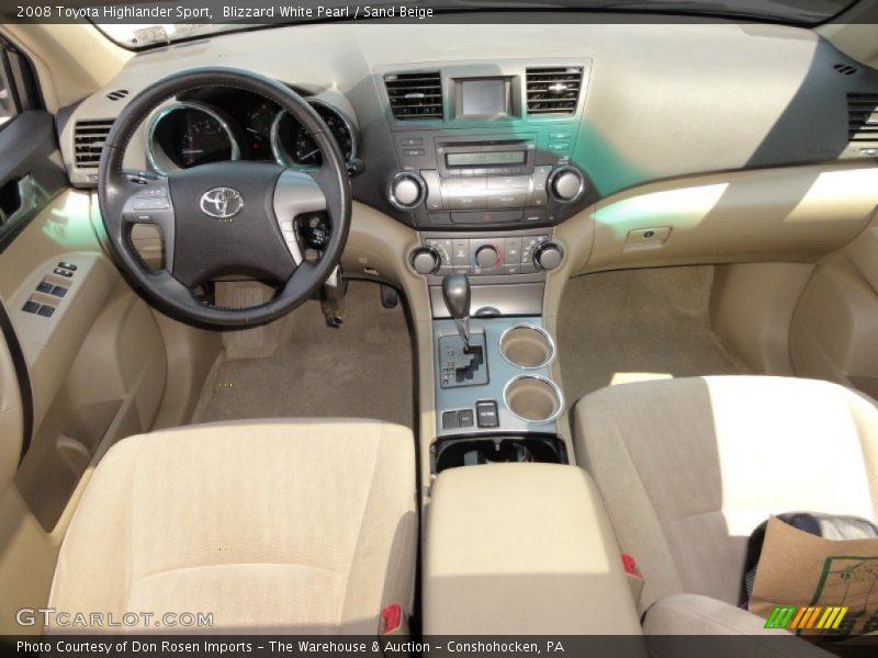 Blizzard White Pearl / Sand Beige 2008 Toyota Highlander Sport