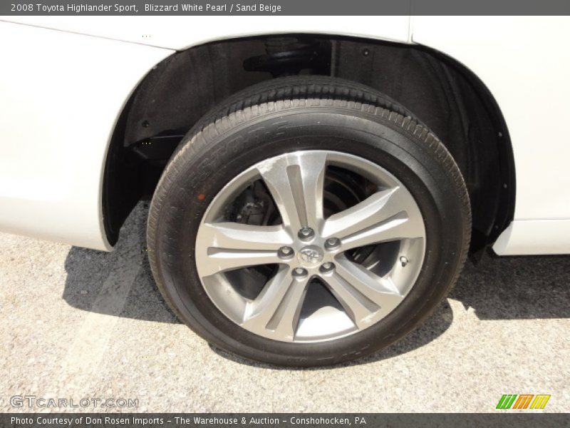 Blizzard White Pearl / Sand Beige 2008 Toyota Highlander Sport