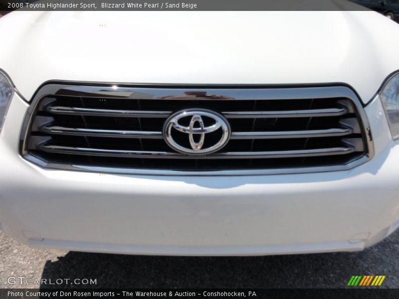 Blizzard White Pearl / Sand Beige 2008 Toyota Highlander Sport