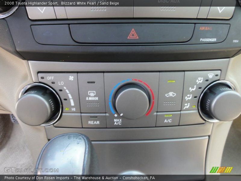 Blizzard White Pearl / Sand Beige 2008 Toyota Highlander Sport