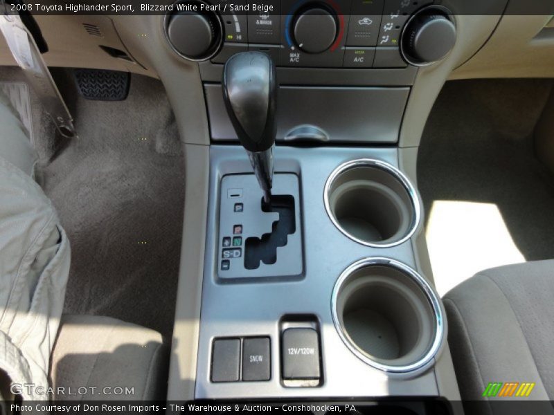 Blizzard White Pearl / Sand Beige 2008 Toyota Highlander Sport