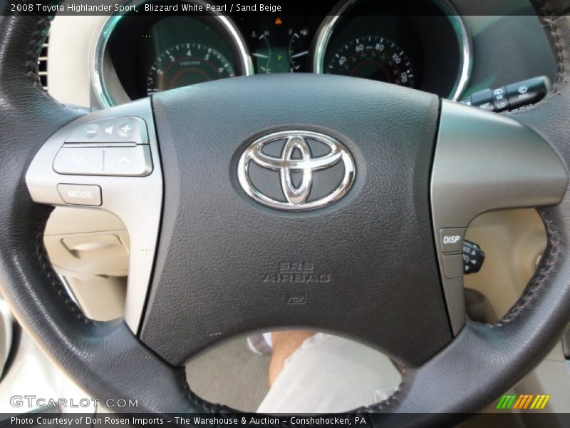 Blizzard White Pearl / Sand Beige 2008 Toyota Highlander Sport