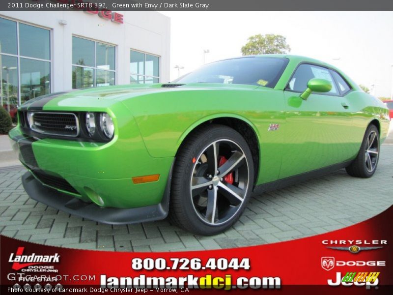 Green with Envy / Dark Slate Gray 2011 Dodge Challenger SRT8 392