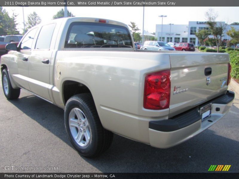 White Gold Metallic / Dark Slate Gray/Medium Slate Gray 2011 Dodge Dakota Big Horn Crew Cab