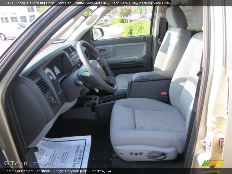 White Gold Metallic / Dark Slate Gray/Medium Slate Gray 2011 Dodge Dakota Big Horn Crew Cab