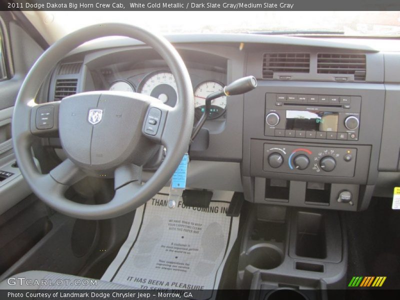 White Gold Metallic / Dark Slate Gray/Medium Slate Gray 2011 Dodge Dakota Big Horn Crew Cab