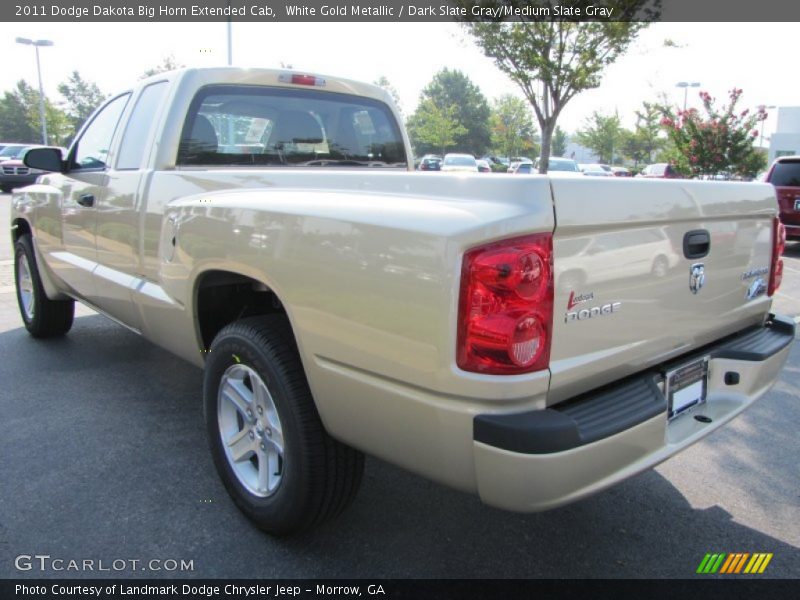 White Gold Metallic / Dark Slate Gray/Medium Slate Gray 2011 Dodge Dakota Big Horn Extended Cab