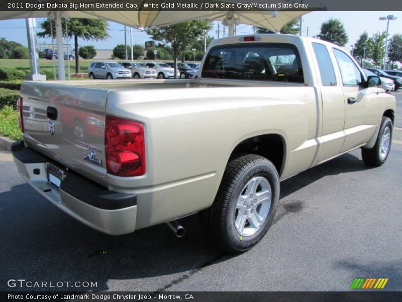 White Gold Metallic / Dark Slate Gray/Medium Slate Gray 2011 Dodge Dakota Big Horn Extended Cab