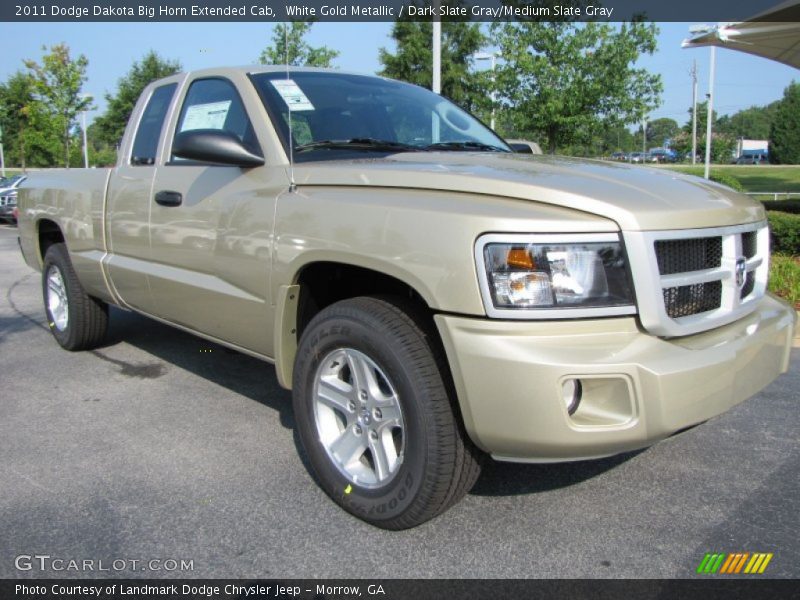White Gold Metallic / Dark Slate Gray/Medium Slate Gray 2011 Dodge Dakota Big Horn Extended Cab