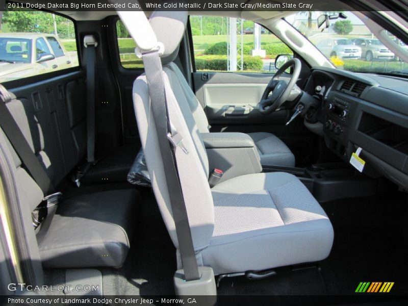 White Gold Metallic / Dark Slate Gray/Medium Slate Gray 2011 Dodge Dakota Big Horn Extended Cab