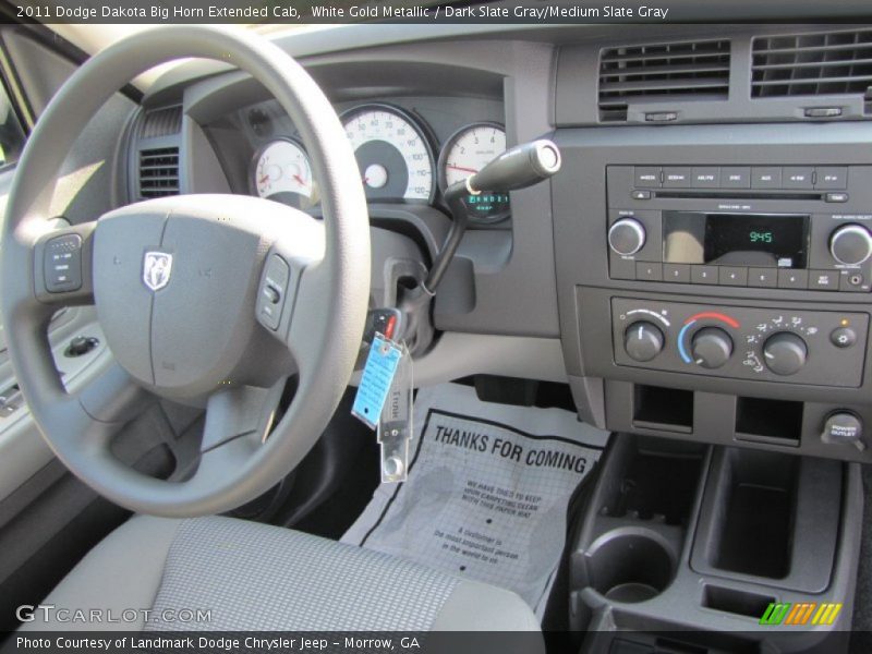 White Gold Metallic / Dark Slate Gray/Medium Slate Gray 2011 Dodge Dakota Big Horn Extended Cab