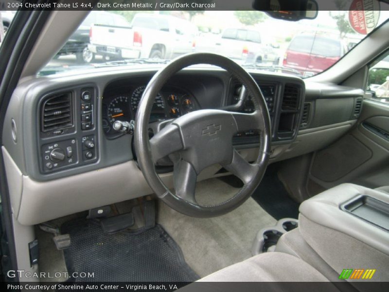 Dark Green Metallic / Gray/Dark Charcoal 2004 Chevrolet Tahoe LS 4x4