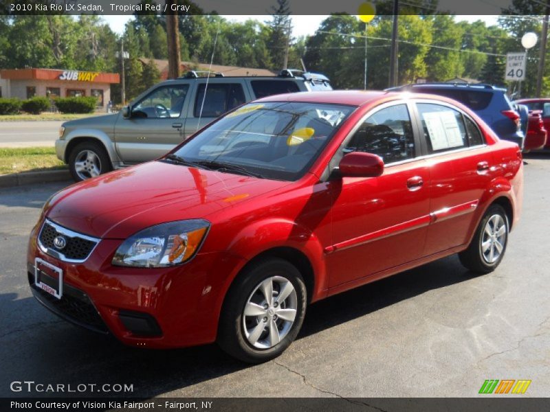 Tropical Red / Gray 2010 Kia Rio LX Sedan