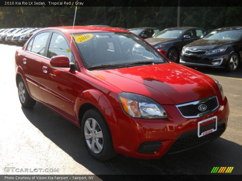 Tropical Red / Gray 2010 Kia Rio LX Sedan