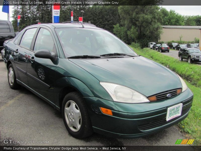 Rainforest Green Metallic / Medium Graphite Grey 2001 Ford Focus LX Sedan
