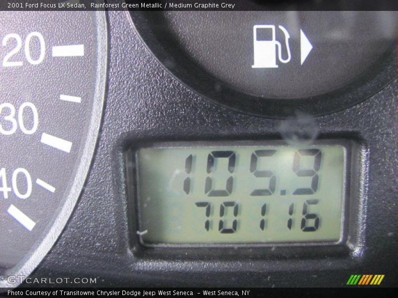 Rainforest Green Metallic / Medium Graphite Grey 2001 Ford Focus LX Sedan