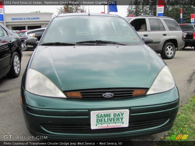 Rainforest Green Metallic / Medium Graphite Grey 2001 Ford Focus LX Sedan