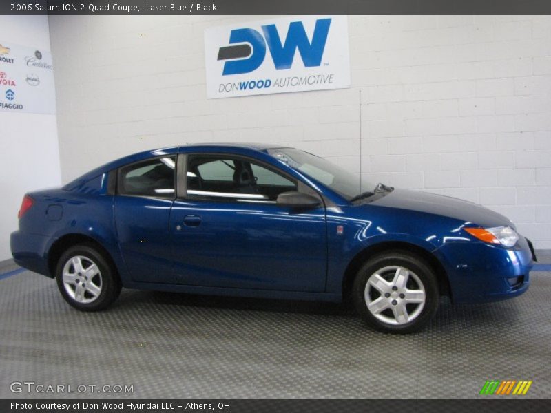 Laser Blue / Black 2006 Saturn ION 2 Quad Coupe