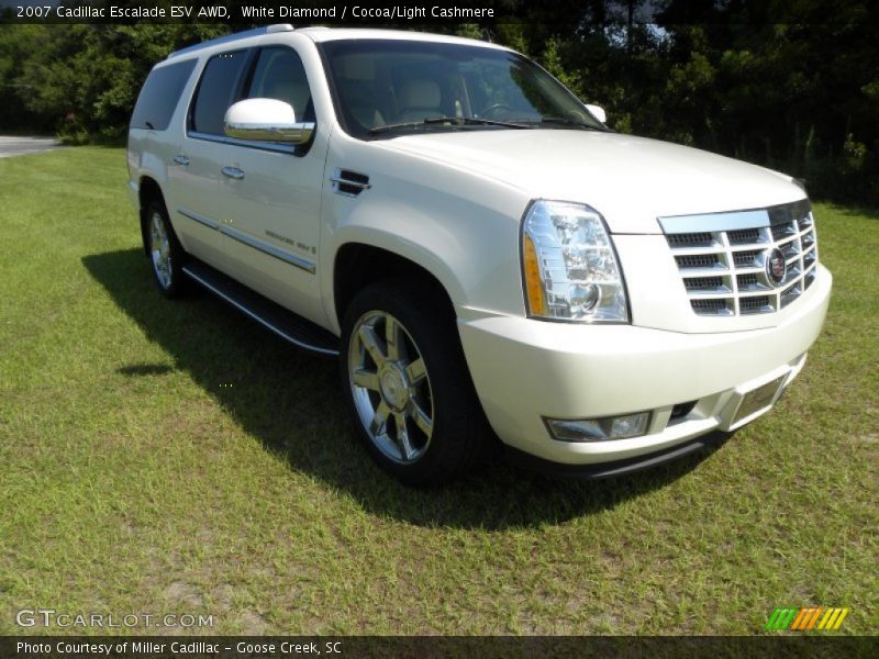 White Diamond / Cocoa/Light Cashmere 2007 Cadillac Escalade ESV AWD