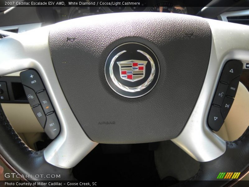 White Diamond / Cocoa/Light Cashmere 2007 Cadillac Escalade ESV AWD