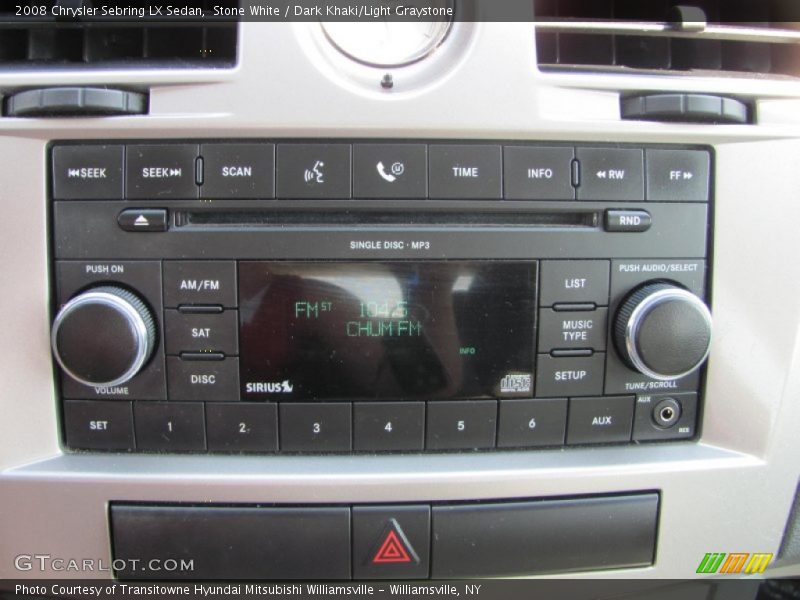 Stone White / Dark Khaki/Light Graystone 2008 Chrysler Sebring LX Sedan