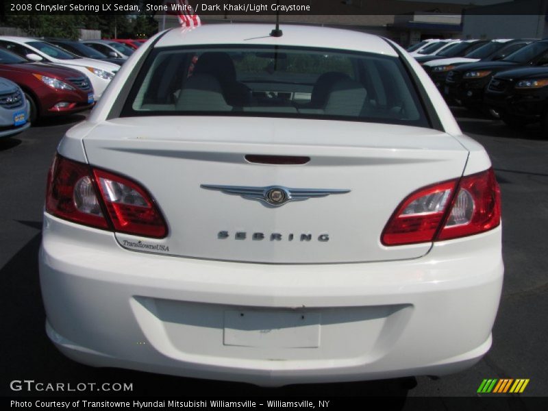 Stone White / Dark Khaki/Light Graystone 2008 Chrysler Sebring LX Sedan