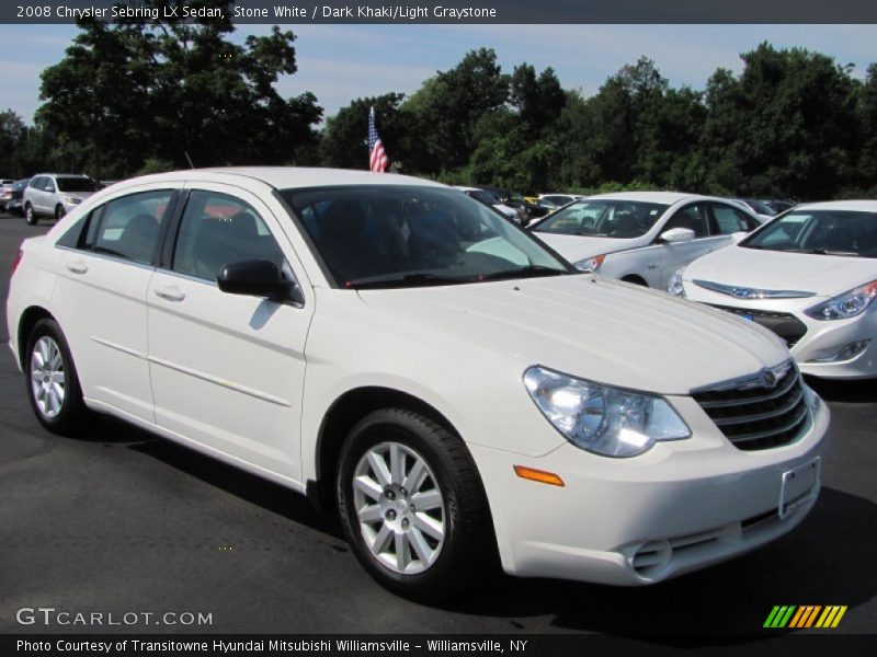 Stone White / Dark Khaki/Light Graystone 2008 Chrysler Sebring LX Sedan