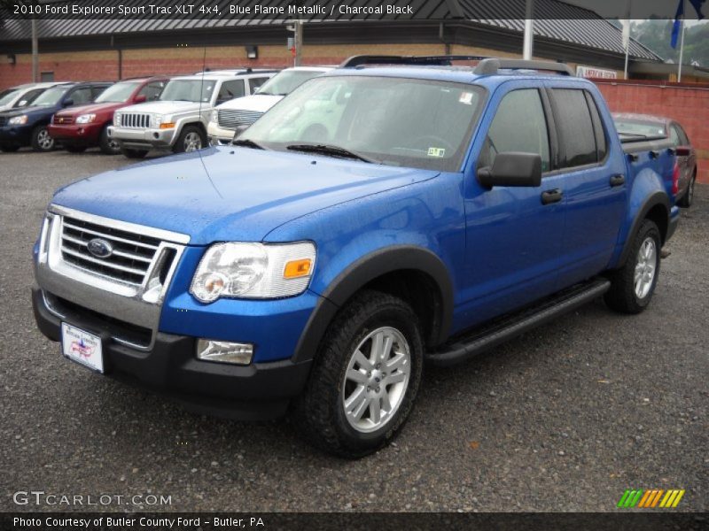 Blue Flame Metallic / Charcoal Black 2010 Ford Explorer Sport Trac XLT 4x4