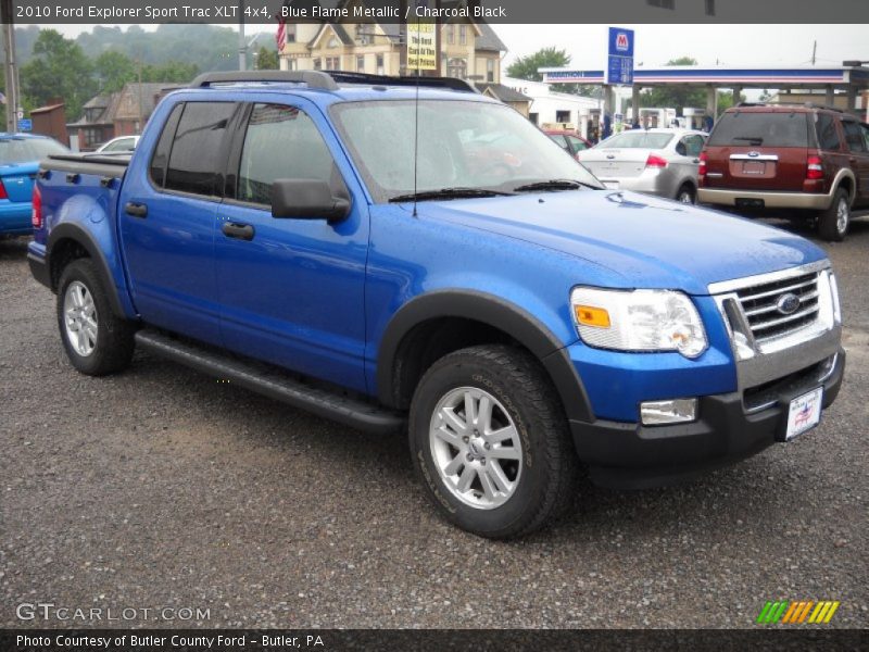 Blue Flame Metallic / Charcoal Black 2010 Ford Explorer Sport Trac XLT 4x4