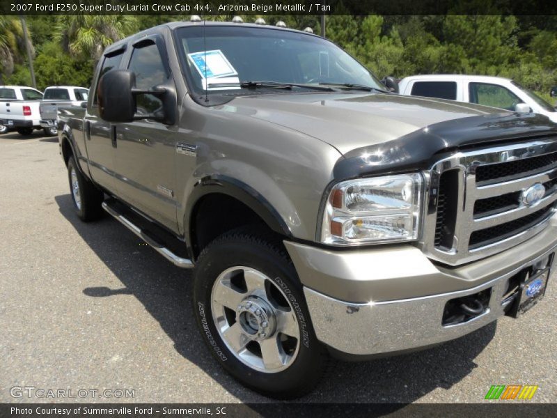Arizona Beige Metallic / Tan 2007 Ford F250 Super Duty Lariat Crew Cab 4x4