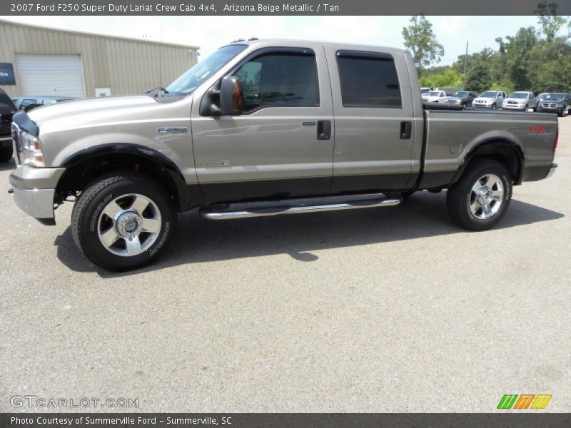 Arizona Beige Metallic / Tan 2007 Ford F250 Super Duty Lariat Crew Cab 4x4