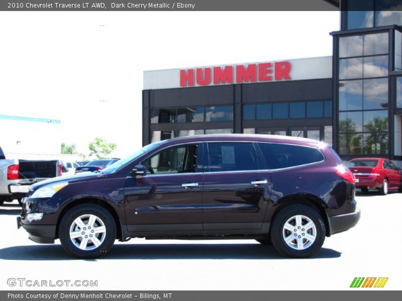 Dark Cherry Metallic / Ebony 2010 Chevrolet Traverse LT AWD