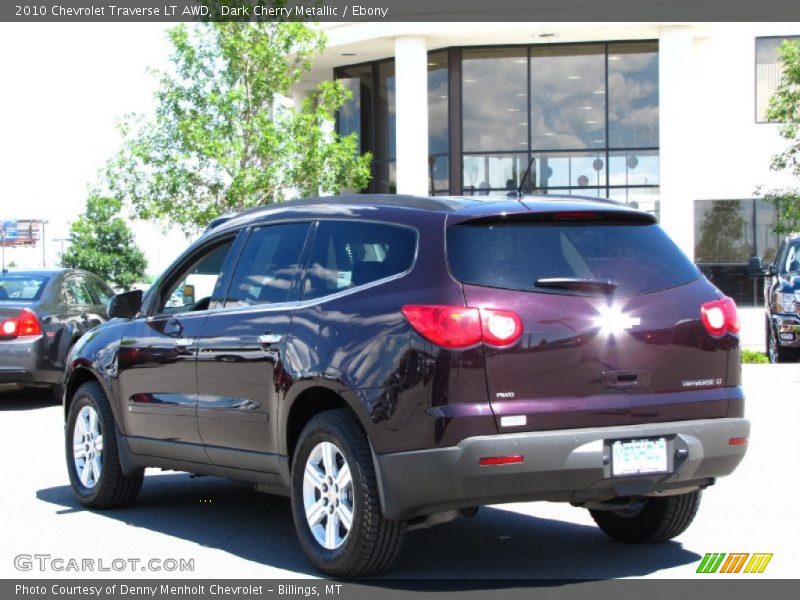 Dark Cherry Metallic / Ebony 2010 Chevrolet Traverse LT AWD