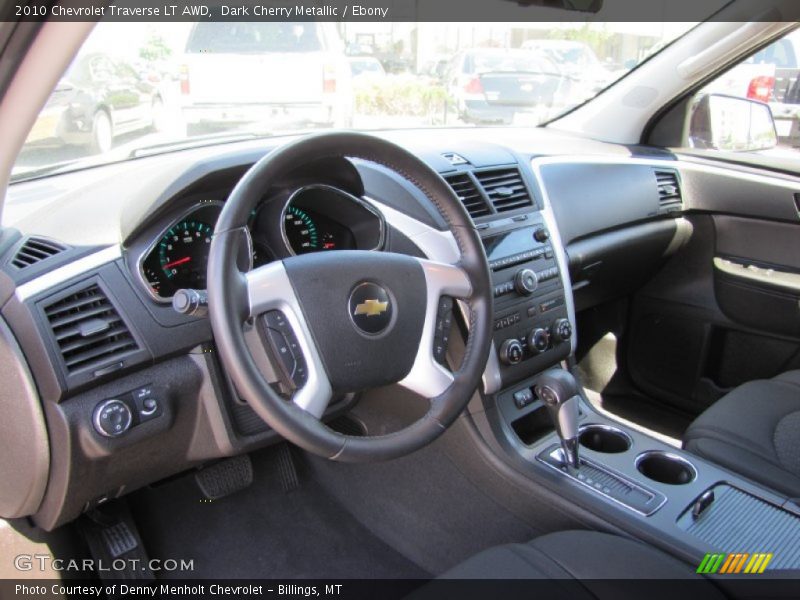 Dark Cherry Metallic / Ebony 2010 Chevrolet Traverse LT AWD