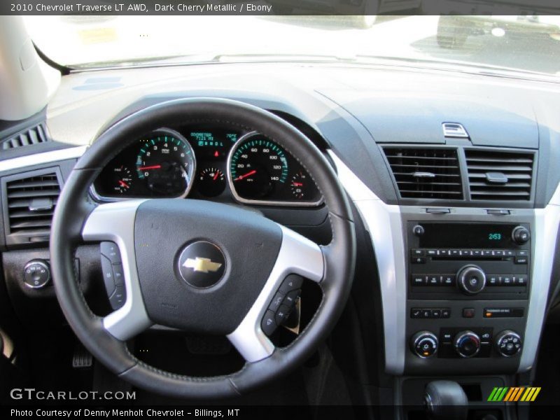 Dark Cherry Metallic / Ebony 2010 Chevrolet Traverse LT AWD