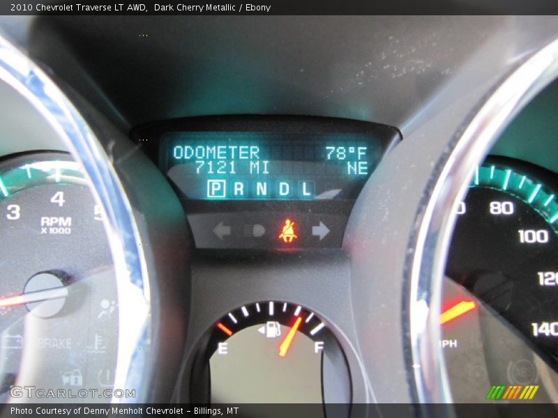 Dark Cherry Metallic / Ebony 2010 Chevrolet Traverse LT AWD